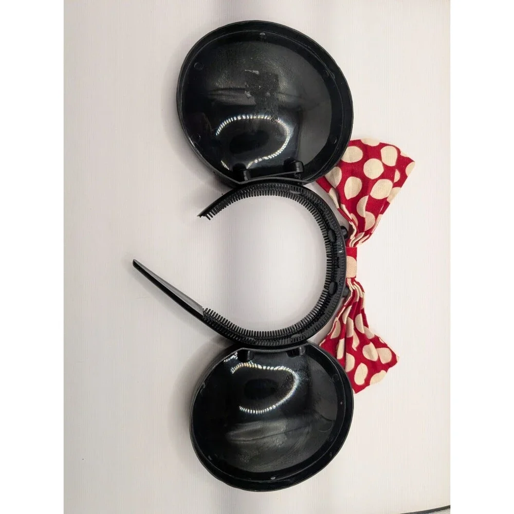 Vintage Disney Disneyland Minnie Mouse Ears Headband Plastic Polka Dot